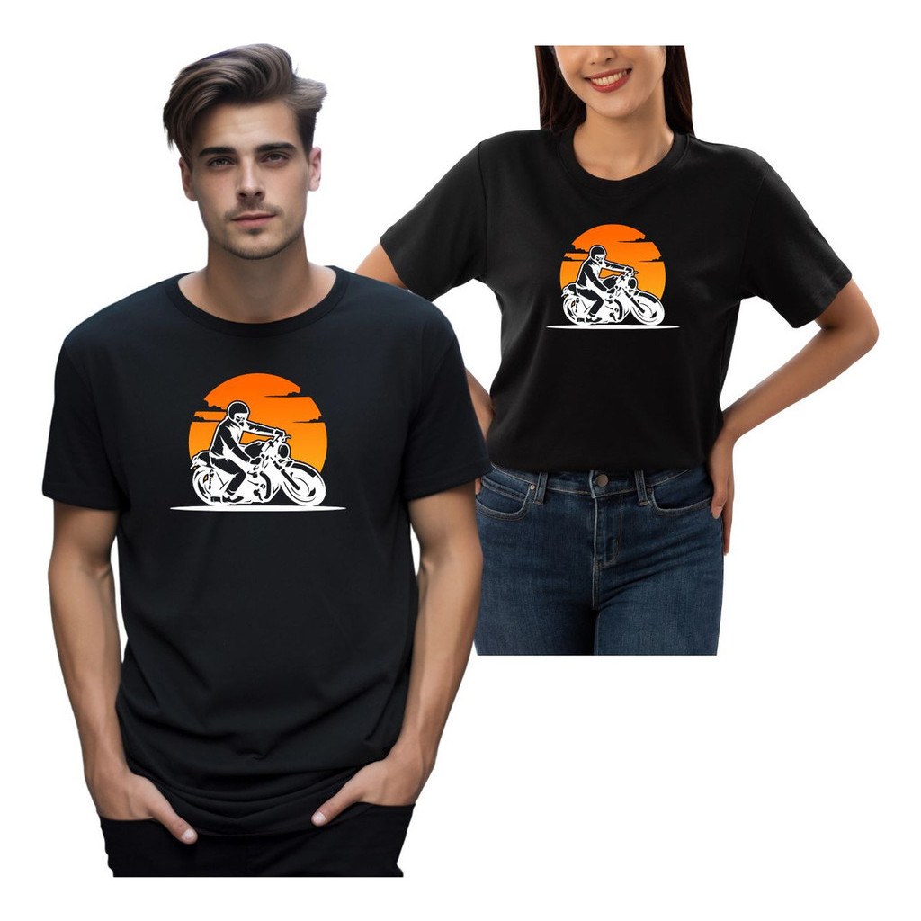 Camiseta Casal Moto Custom Criativa Estrada  Kit Namorados
