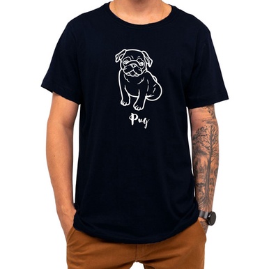 Camiseta Pet Pug Cachorro Cão Raça Presente Natal Roupa