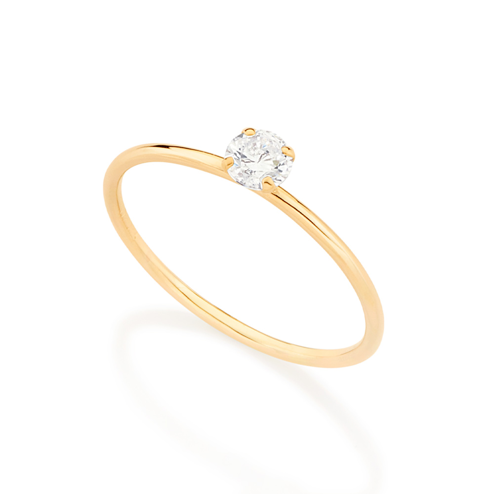 Rommanel Anel Solitário Com Zircônia 513053 Vb em Oferta na Shopee