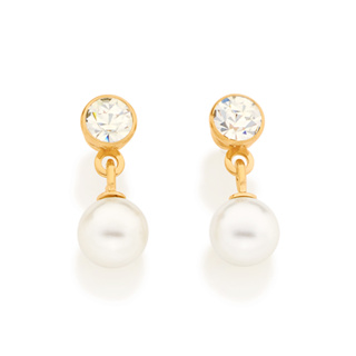 Rommanel Brinco Cristal Composta Por Pérola 523951 Vb em Oferta na Shopee