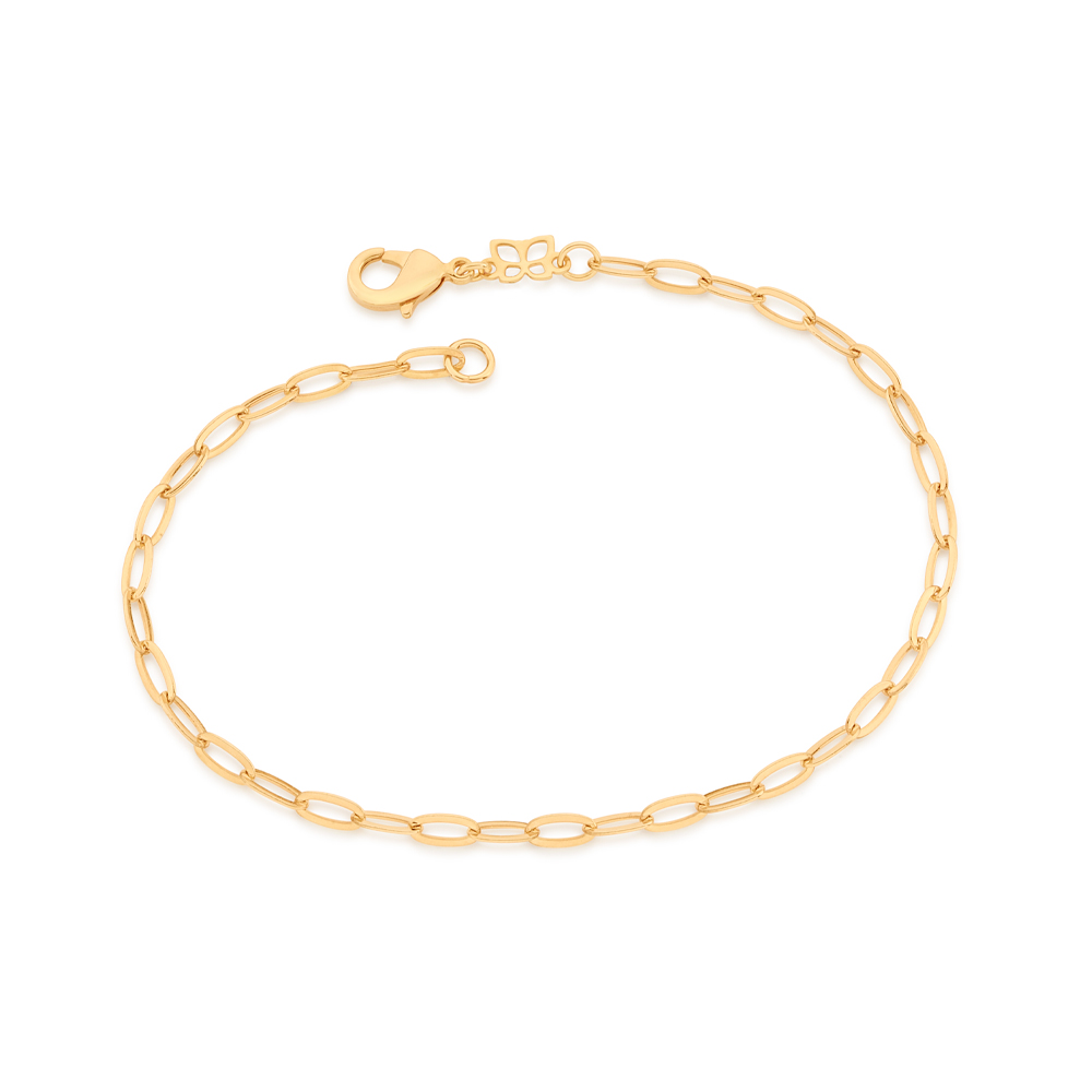 Rommanel Pulseira Elo Cadeado Oval Batido. 22 Cm 552057 Vb