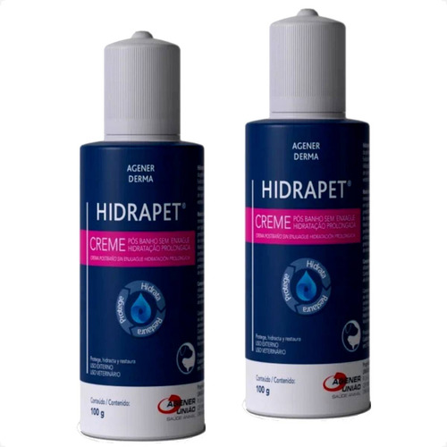 Kit 2 Creme Hidratante Agener União Hidrapet - 100 g - Pets