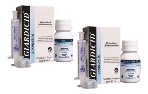 Kit 2 Antibiótico Giardicid Suspensão - 50 mL - Pets