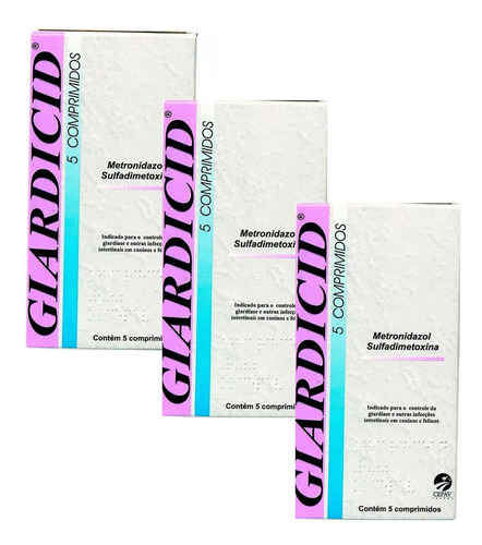 Kit 3 Antibiótico Cepav Giardicid 500 mg - 5 Comprimidos