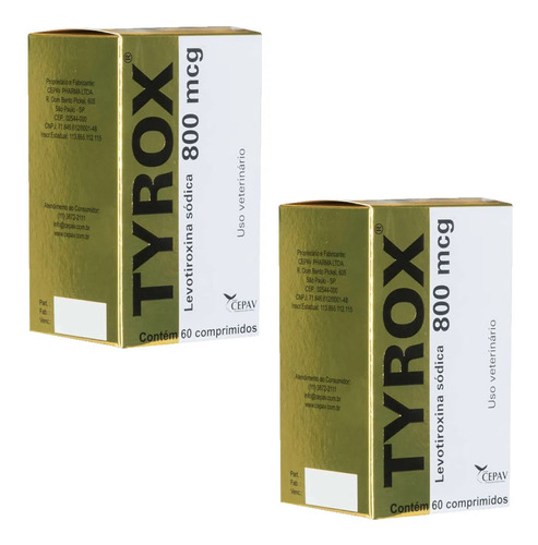 Kit 2 Repositor Hormonal Cepav Tyrox 800 mcg - 60 Comprimidos