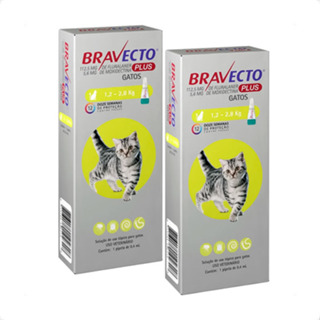 Kit 2 Antipulgas e Carrapatos MSD Bravecto Plus para Gatos de 1,2 a 2,8 Kg - 112,5 mL em Oferta na Shopee