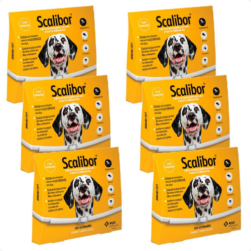 Kit 6 Coleira MSD Antiparasitas Scalibor - 65 cm em Oferta na Shopee