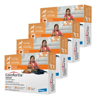 Kit 4 Antipulgas Comfortis Elanco 270 mg para Cães de 4,5 a 9 Kg e Gatos de 2,8 a 5,4 Kg em Oferta na Shopee
