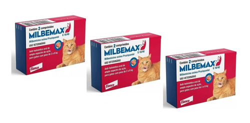 Kit 3 Milbemax FC para Gatos de 2 Kg a 8 Kg Elanco Vermifugo - 2 Comprimidos em Oferta na Shopee
