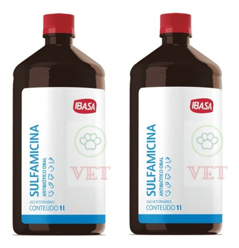 Kit 2 Antibiótico Oral Ibasa Sulfamicina - 1 Litro