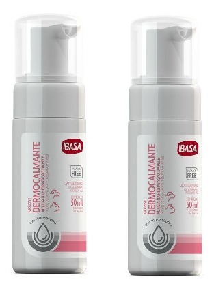 Kit 2 Hidratante Ibasa Mousse Dermocalmante para Cães e Gatos - 50 mL