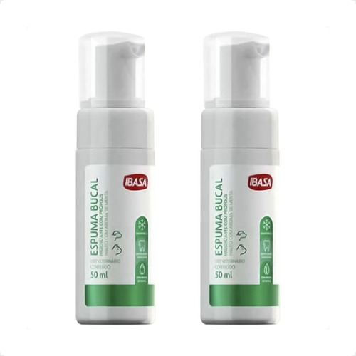 Kit 2 Espuma Bucal Ibasa para Cães e Gatos - 50 mL