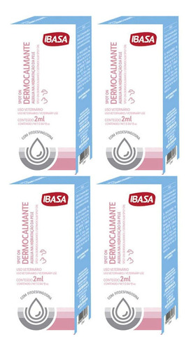 Kit 4 Spot on Dermocalmante Ibasa para Cães e Gatos - 2 mL