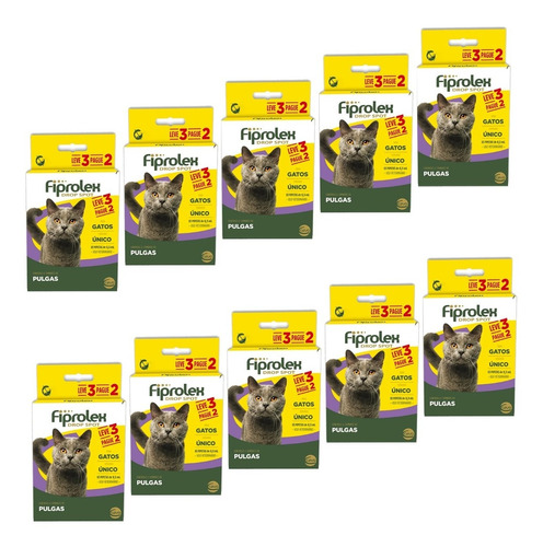 Kit 10 Fiprolex Drop Spot Ceva para Gatos de 0,5ml - Leve 3 Pague 2 - Pets