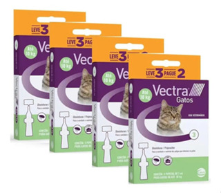 Kit 4 Antipulgas Ceva Vectra para Gatos até 10 Kg - 3 Pipetas (Leve 3 Pague 2) em Oferta na Shopee