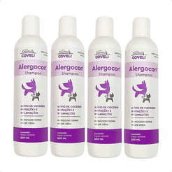 Kit 4 Shampoo Antialérgico Coveli Alergocort para Cães e Gatos - 200 mL