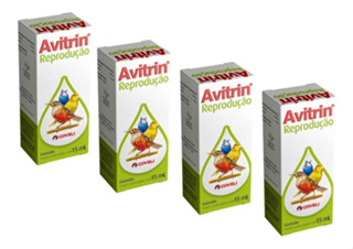 Kit 4 Suplemento Vitaminico Coveli Avitrin Reprodução para Pássaros - 15 mL em Oferta na Shopee
