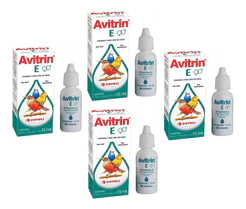Kit 4 Vitamina Estimulante Coveli Avitrin E para Pássaros - 15 mL