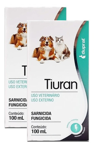 Kit 2 Solução Sarnicida Duprat Tiuran para Cães e Gatos - 100 mL
