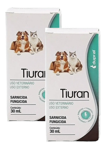 Kit 2 Solução Sarnicida Duprat Tiuran para Cães e Gatos - 30 mL