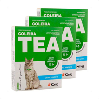 Kit 3 Coleira Antiparasitária Externo König 33 cm para Gatos - 13 g em Oferta na Shopee