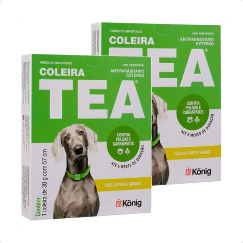 Kit 2 Coleira Antiparasitária Externo König 57 cm para Cães - 38 g em Oferta na Shopee