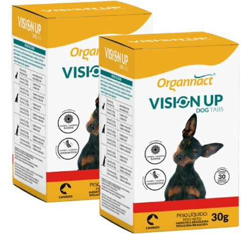 Kit 2 Suplemento Vitamínico Aminoácido Organnact Vision Up Dog Tabs - 30 g em Oferta na Shopee