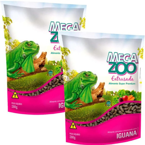 Kit 2 Ração Megazoo Extrusada para Iguana - 280 g em Oferta na Shopee