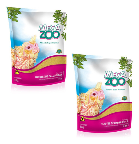 Kit 2 Ração Megazoo Papa para Filhotes Calopsitas e Similares (I-19) - 500 g em Oferta na Shopee