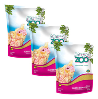 Kit 3 Ração Megazoo Papa para Filhotes Calopsitas e Similares (I-19) - 500 g em Oferta na Shopee