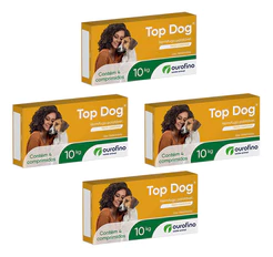 Kit 4 Vermifugo Ourofino Top Dog para Cães de até 10 Kg - 4 Comprimidos