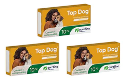 Kit 3 Vermifugo Ourofino Top Dog para Cães de até 10 Kg - 4 Comprimidos