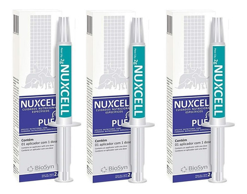 Kit 3 Suplemento Vitamínico Biosyn Nuxcell Pufa - 1 Aplicador em Oferta na Shopee