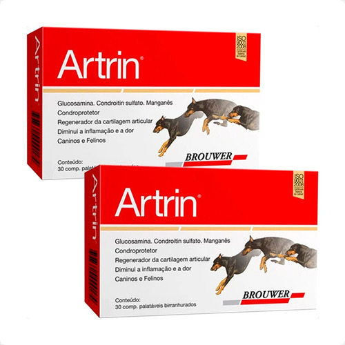 Kit 2 Artrin Brouwer para Cães e Gatos - 30 Comprimidos em Oferta na Shopee