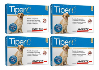 Kit 4 Antipulgas Brouwer Tiper C para Cães - Cães acima de 15 Kg em Oferta na Shopee