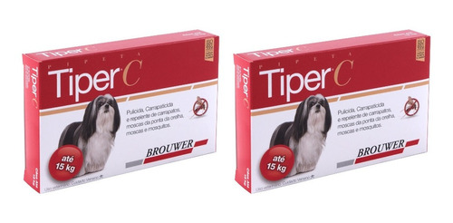 Kit 2 Antipulgas Brouwer Tiper C para Cães até 15 Kg