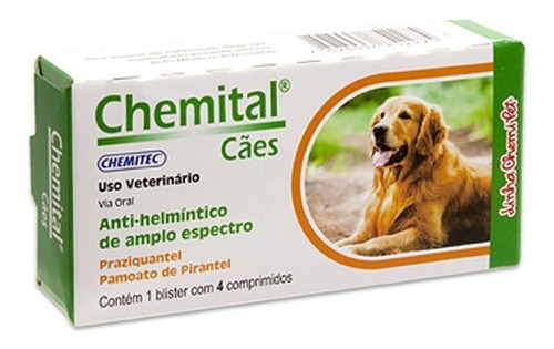 Kit 2 Vermífugo Chemitec Chemital para Cães - 4 Comprimidos em Oferta na Shopee