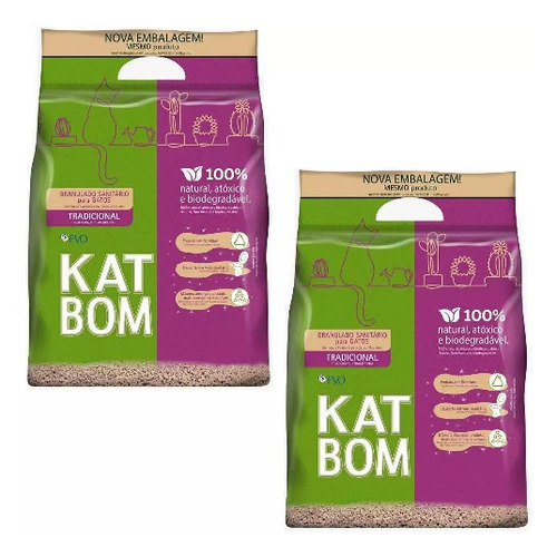 Kit 2 Granulado Sanitário Katbom Natural para Gatos - 3 Kg em Oferta na Shopee
