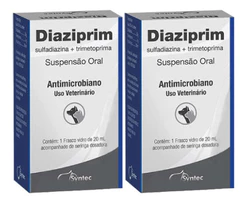 Kit 2 Antibiótico Syntec Diaziprim Oral para Cães e Gatos - 20 mL