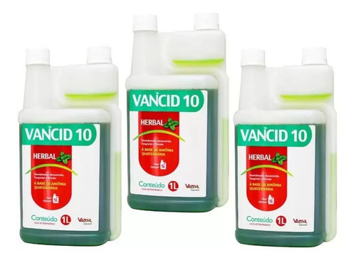 Kit 3 Desinfetante Bactericida Vansil Vancid 10 - 1 Litro em Oferta na Shopee