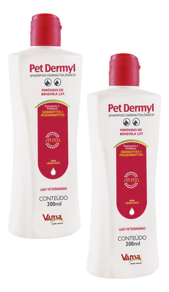 Kit 2 Shampoo Dermatológico Pet Dermyl Vansil - 300 mL