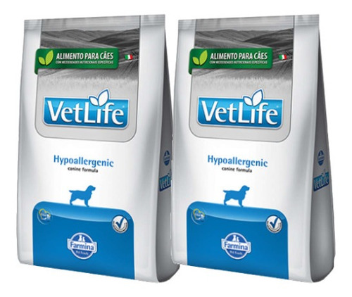 Kit 2 Ração Farmina Vet Life Natural Hypoallergenic para Cães Adultos com Problemas de Pele - 2 Kg em Oferta na Shopee