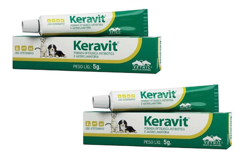 Kit 2 Pomada Oftalmologica Keravit Vetnil - 5 g
