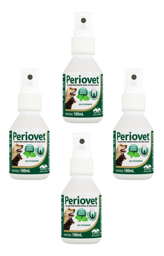 Kit 4 Solução Vetnil Periovet para Higiene Bucal em Spray - 100 mL em Oferta na Shopee