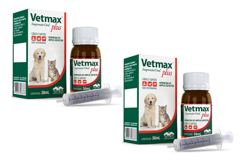 Kit 2 Vermífugo Univet Vetmax Plus Suspensão - 30 mL em Oferta na Shopee