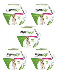 Kit 5 Coleira Antiparasitária Vetoquinol Frontmax para Cães até 4 Kg - 14 g