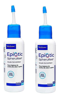 Kit 2 Loção Limpa Orelha Virbac Epiotic Spherulites - 100 mL