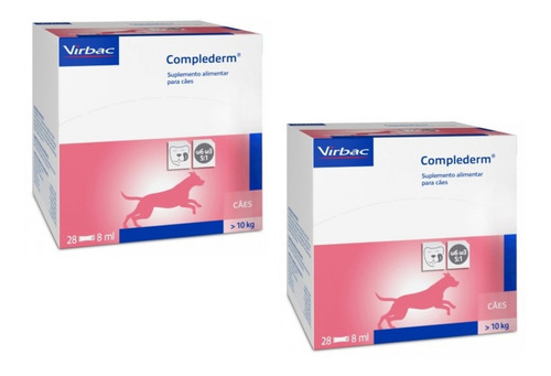 Kit 2 Suplemento Alimentar Complederm Virbac para Cães e Gatos - 8 mL