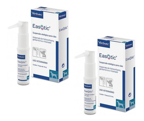 Kit 2 Suspensão Otológica EasOtic Virbac para Cães - 10 mL em Oferta na Shopee