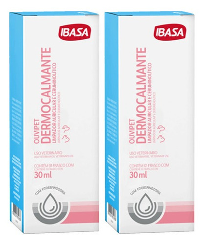 Kit 2 Higienizador de Ouvidos Dermocalmente Ouvipet Ibasa - 30 mL